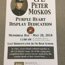 Peter Moskos Purple Heart Display Dedication – May 28, 2018